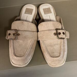 Dolce Vita Women's Cream Suede Mules